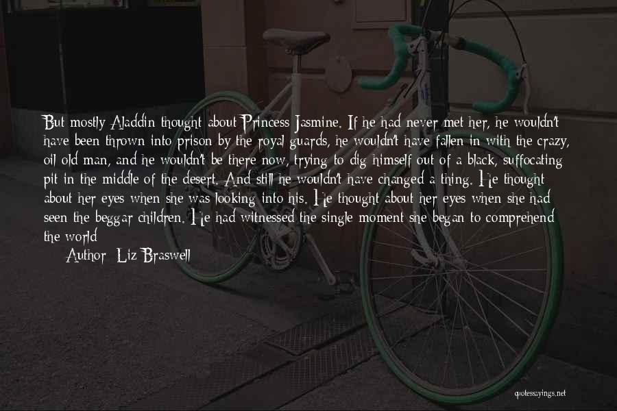 Liz Braswell Quotes: But Mostly Aladdin Thought About Princess Jasmine. If He Had Never Met Her, He Wouldn't Have Been Thrown Into Prison