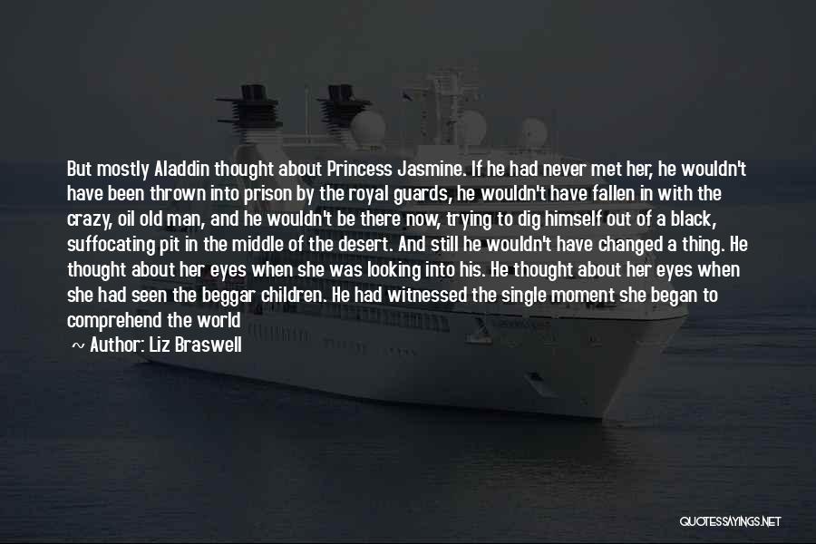 Liz Braswell Quotes: But Mostly Aladdin Thought About Princess Jasmine. If He Had Never Met Her, He Wouldn't Have Been Thrown Into Prison