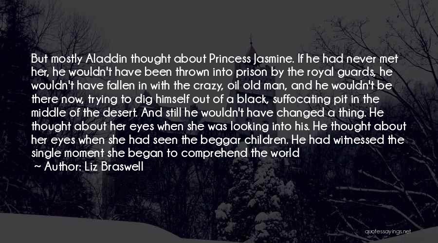 Liz Braswell Quotes: But Mostly Aladdin Thought About Princess Jasmine. If He Had Never Met Her, He Wouldn't Have Been Thrown Into Prison