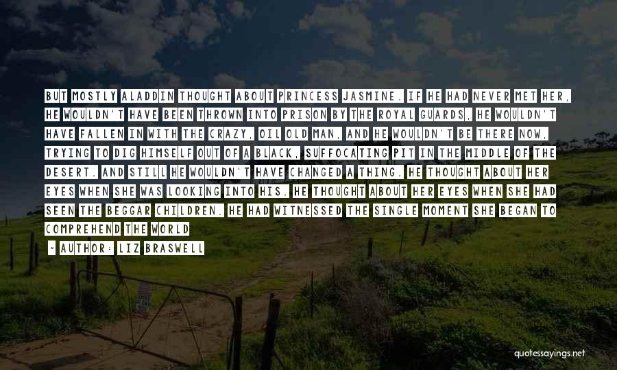 Liz Braswell Quotes: But Mostly Aladdin Thought About Princess Jasmine. If He Had Never Met Her, He Wouldn't Have Been Thrown Into Prison