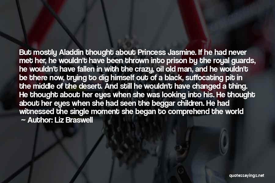 Liz Braswell Quotes: But Mostly Aladdin Thought About Princess Jasmine. If He Had Never Met Her, He Wouldn't Have Been Thrown Into Prison