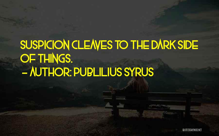 Publilius Syrus Quotes: Suspicion Cleaves To The Dark Side Of Things.