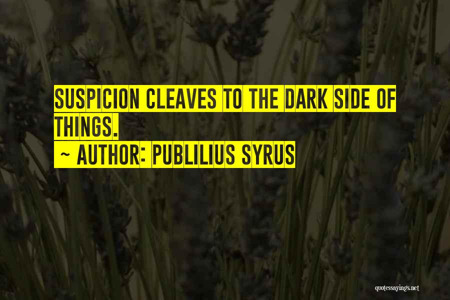 Publilius Syrus Quotes: Suspicion Cleaves To The Dark Side Of Things.