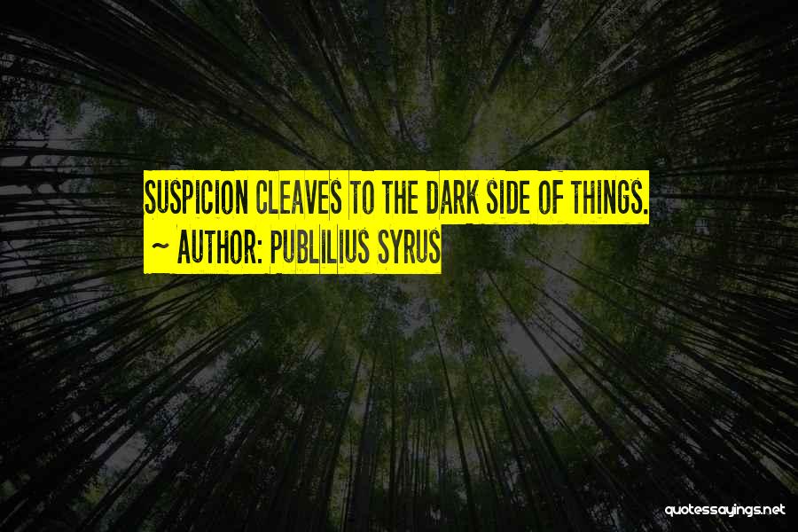 Publilius Syrus Quotes: Suspicion Cleaves To The Dark Side Of Things.