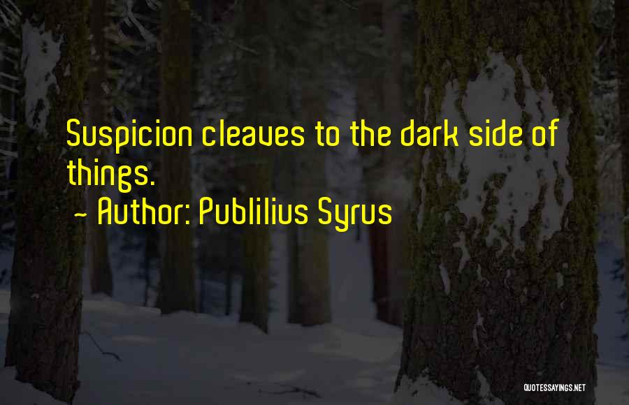 Publilius Syrus Quotes: Suspicion Cleaves To The Dark Side Of Things.