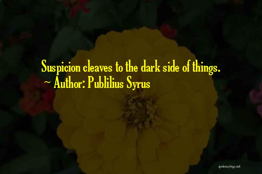 Publilius Syrus Quotes: Suspicion Cleaves To The Dark Side Of Things.