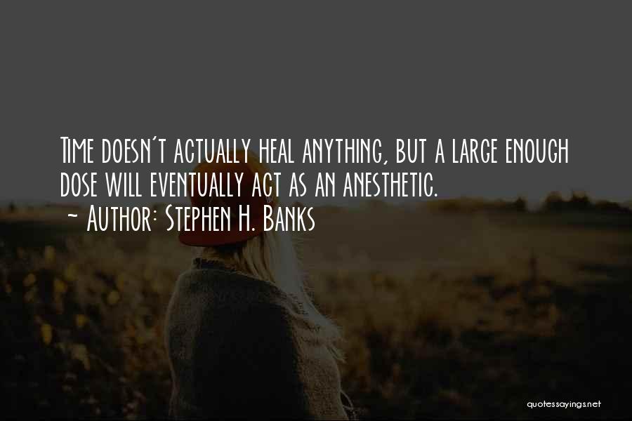 Stephen H. Banks Quotes: Time Doesn't Actually Heal Anything, But A Large Enough Dose Will Eventually Act As An Anesthetic.