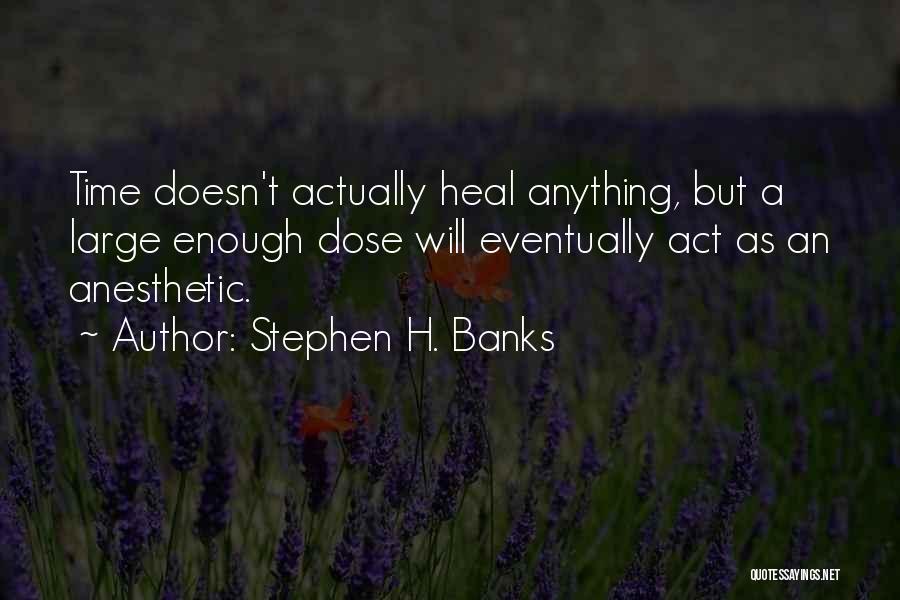 Stephen H. Banks Quotes: Time Doesn't Actually Heal Anything, But A Large Enough Dose Will Eventually Act As An Anesthetic.