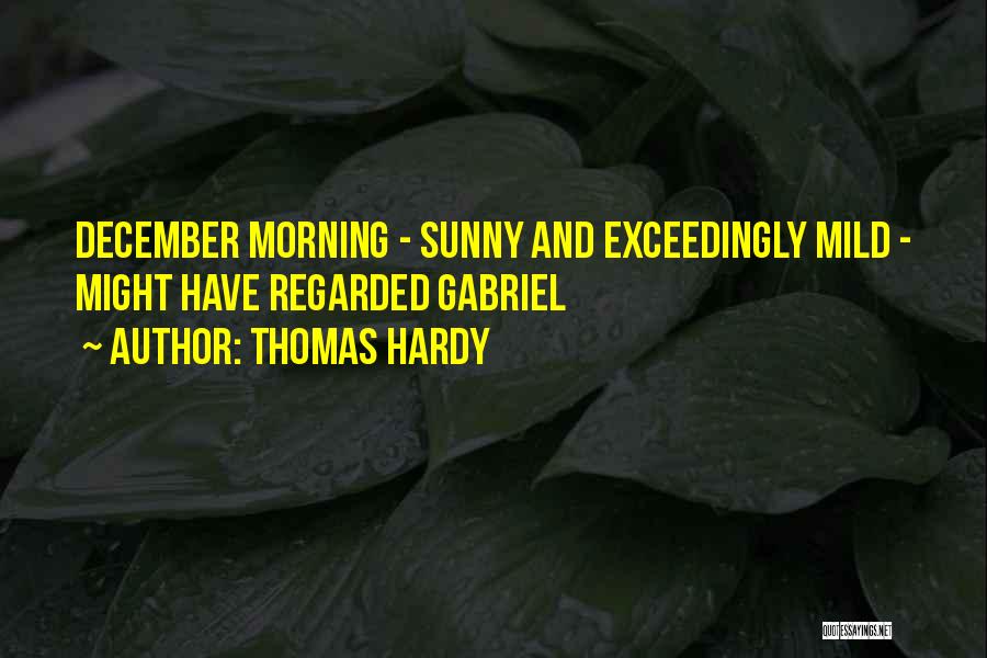 Thomas Hardy Quotes: December Morning - Sunny And Exceedingly Mild - Might Have Regarded Gabriel