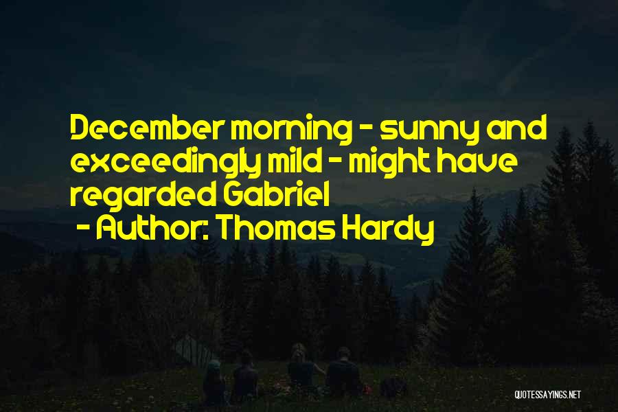 Thomas Hardy Quotes: December Morning - Sunny And Exceedingly Mild - Might Have Regarded Gabriel