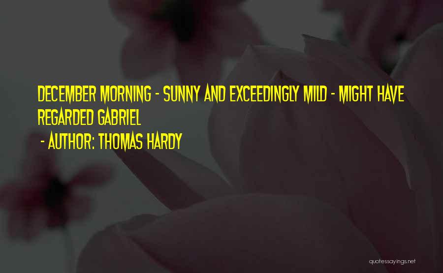 Thomas Hardy Quotes: December Morning - Sunny And Exceedingly Mild - Might Have Regarded Gabriel