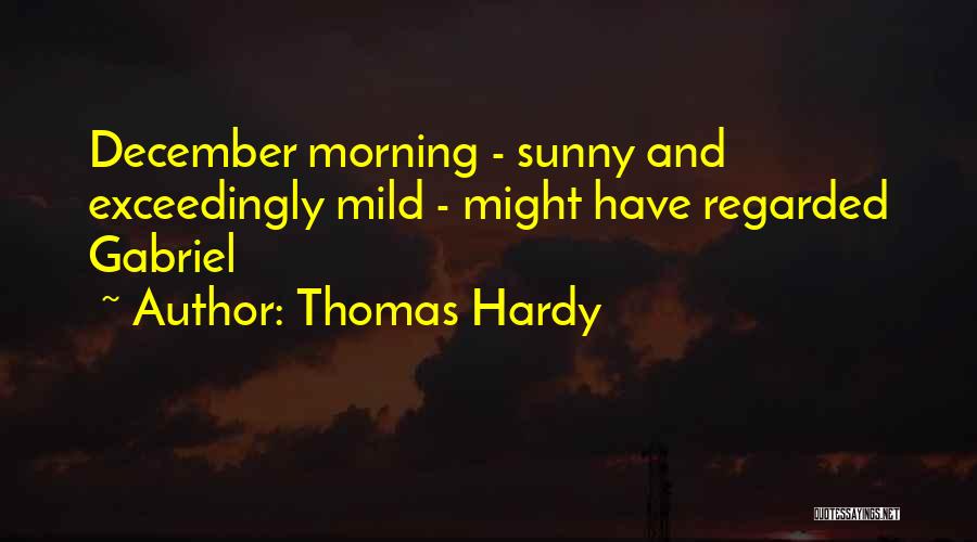 Thomas Hardy Quotes: December Morning - Sunny And Exceedingly Mild - Might Have Regarded Gabriel