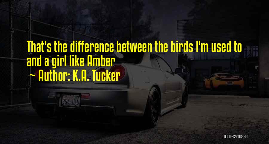 K.A. Tucker Quotes: That's The Difference Between The Birds I'm Used To And A Girl Like Amber