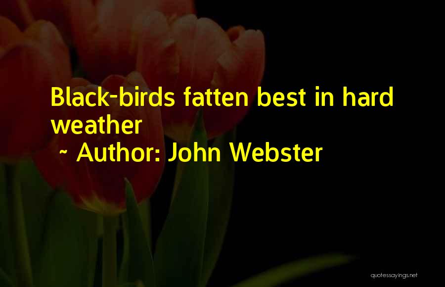 John Webster Quotes: Black-birds Fatten Best In Hard Weather