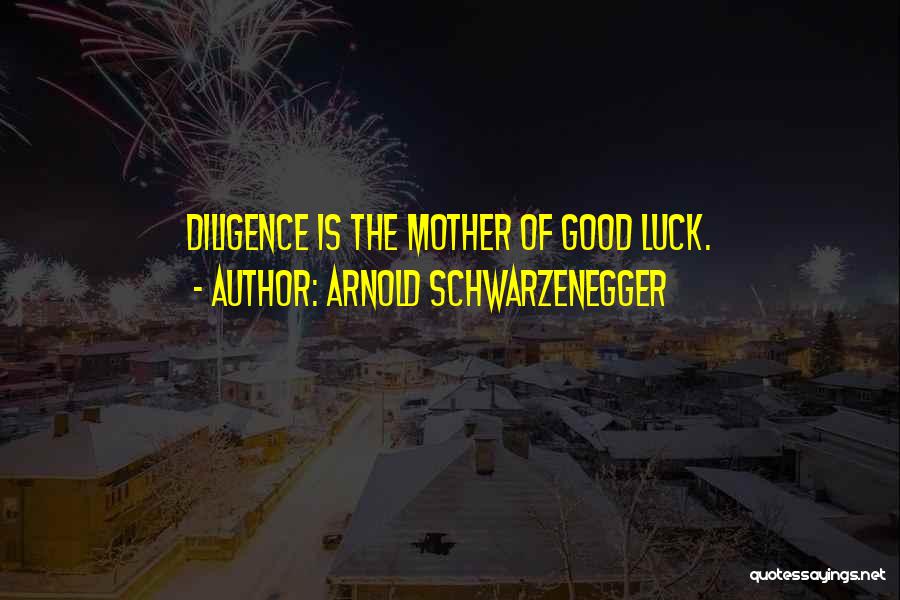 Arnold Schwarzenegger Quotes: Diligence Is The Mother Of Good Luck.