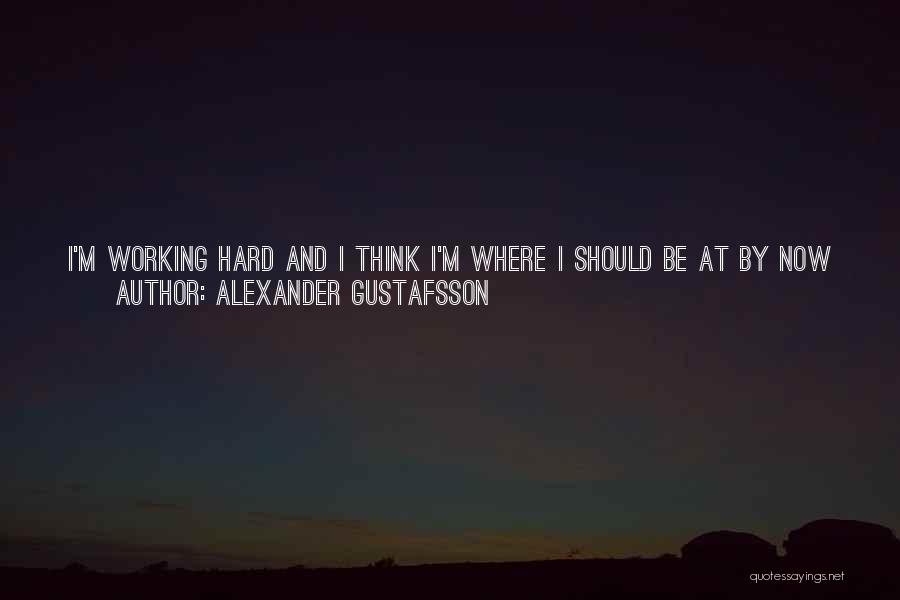 Alexander Gustafsson Quotes: I'm Working Hard And I Think I'm Where I Should Be At By Now But I'm In No Hurry At