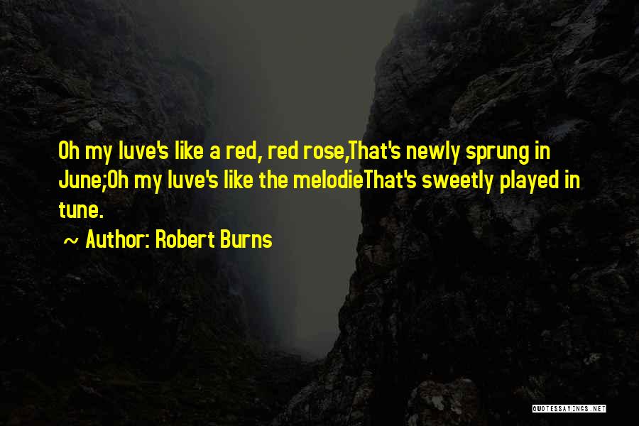 Robert Burns Quotes: Oh My Luve's Like A Red, Red Rose,that's Newly Sprung In June;oh My Luve's Like The Melodiethat's Sweetly Played In