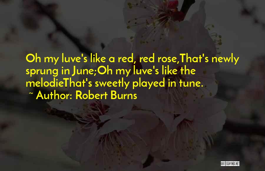 Robert Burns Quotes: Oh My Luve's Like A Red, Red Rose,that's Newly Sprung In June;oh My Luve's Like The Melodiethat's Sweetly Played In