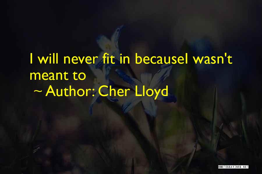 Cher Lloyd Quotes: I Will Never Fit In Becausei Wasn't Meant To