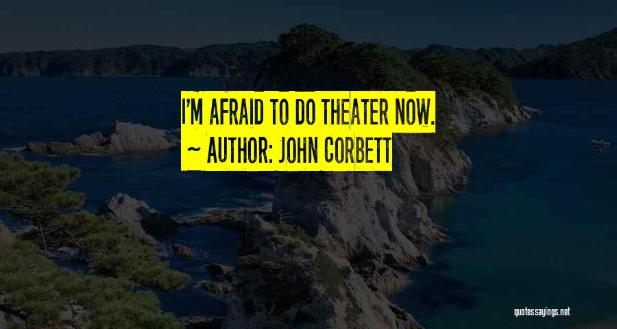 John Corbett Quotes: I'm Afraid To Do Theater Now.