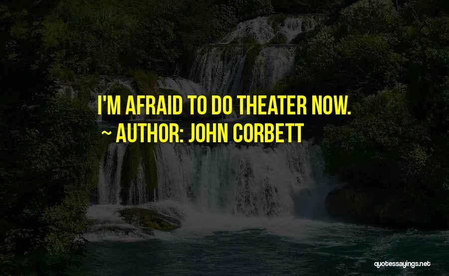John Corbett Quotes: I'm Afraid To Do Theater Now.