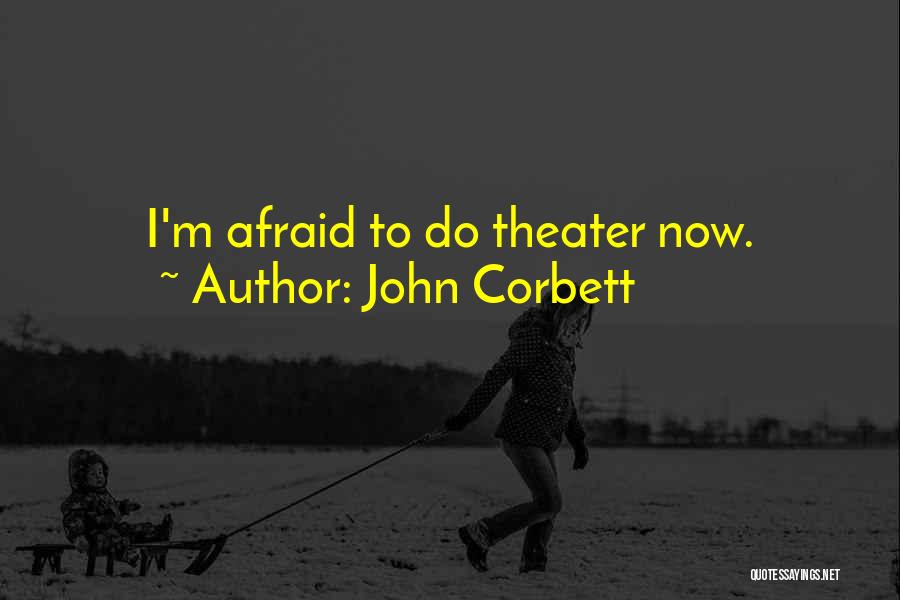 John Corbett Quotes: I'm Afraid To Do Theater Now.