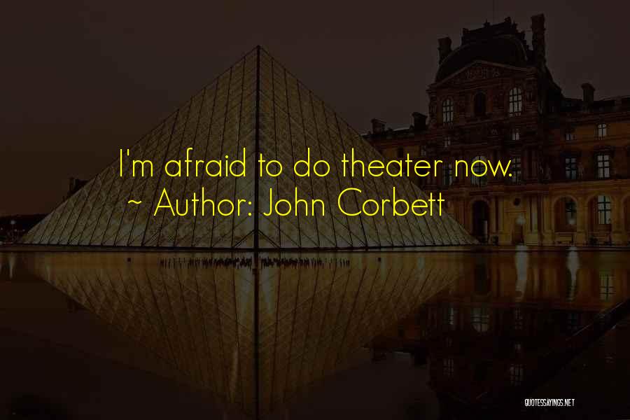 John Corbett Quotes: I'm Afraid To Do Theater Now.
