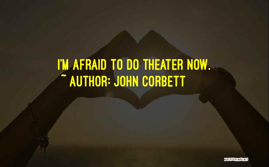 John Corbett Quotes: I'm Afraid To Do Theater Now.