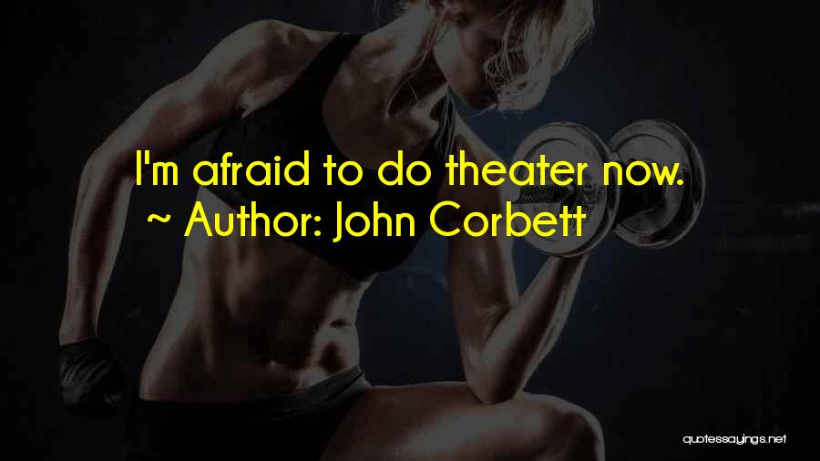 John Corbett Quotes: I'm Afraid To Do Theater Now.