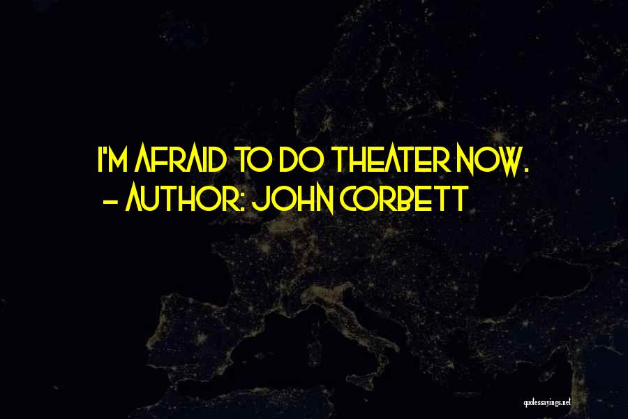 John Corbett Quotes: I'm Afraid To Do Theater Now.
