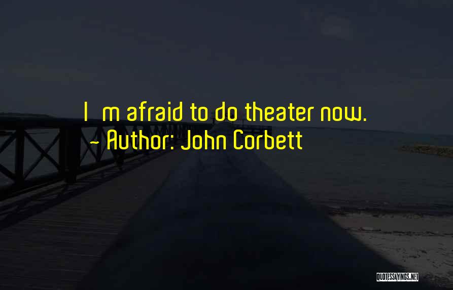 John Corbett Quotes: I'm Afraid To Do Theater Now.