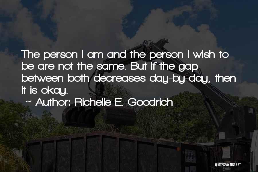Richelle E. Goodrich Quotes: The Person I Am And The Person I Wish To Be Are Not The Same. But If The Gap Between