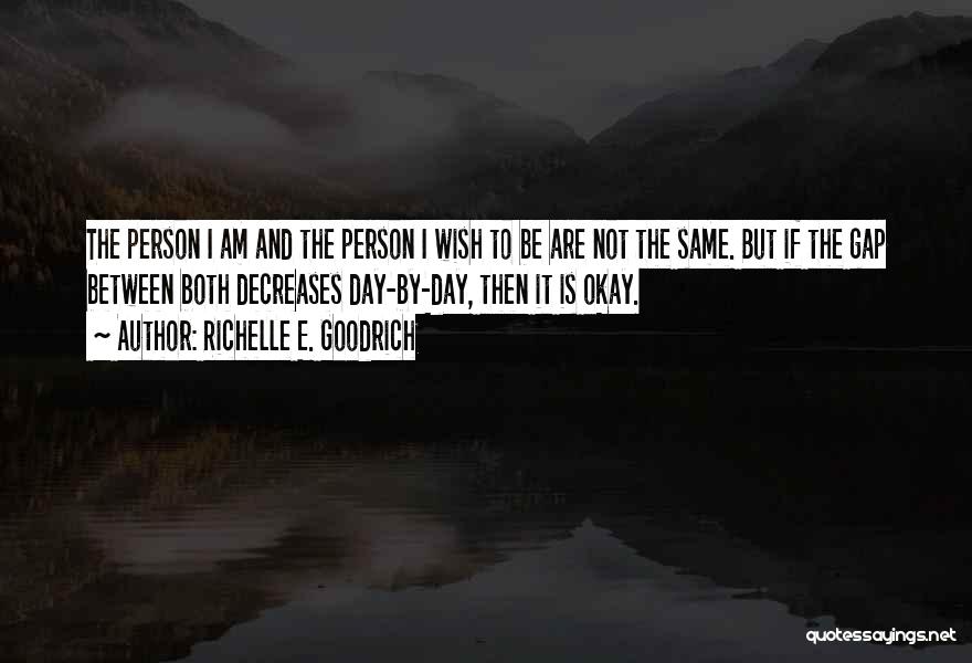 Richelle E. Goodrich Quotes: The Person I Am And The Person I Wish To Be Are Not The Same. But If The Gap Between