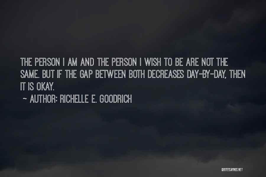 Richelle E. Goodrich Quotes: The Person I Am And The Person I Wish To Be Are Not The Same. But If The Gap Between