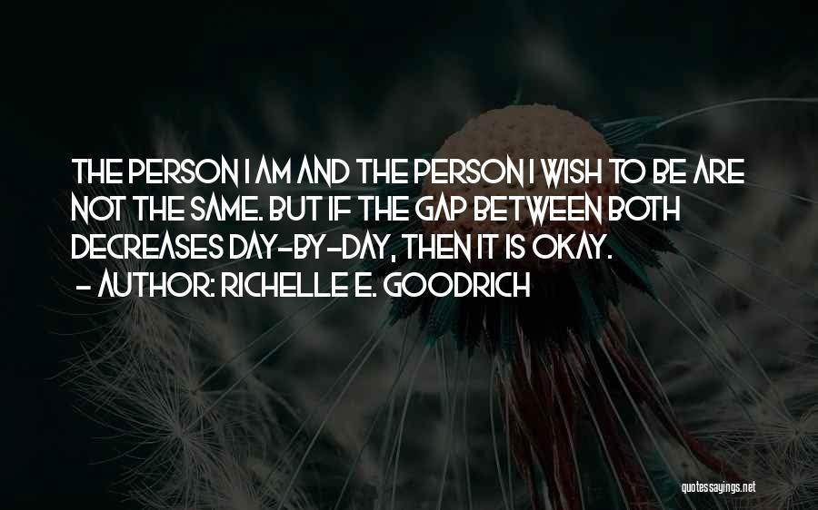 Richelle E. Goodrich Quotes: The Person I Am And The Person I Wish To Be Are Not The Same. But If The Gap Between