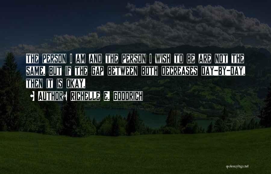 Richelle E. Goodrich Quotes: The Person I Am And The Person I Wish To Be Are Not The Same. But If The Gap Between