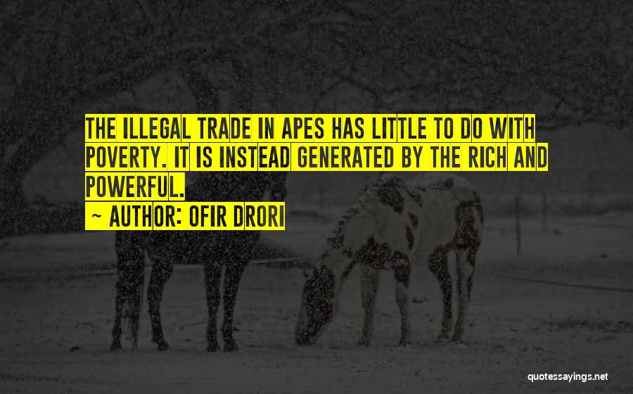 Ofir Drori Quotes: The Illegal Trade In Apes Has Little To Do With Poverty. It Is Instead Generated By The Rich And Powerful.