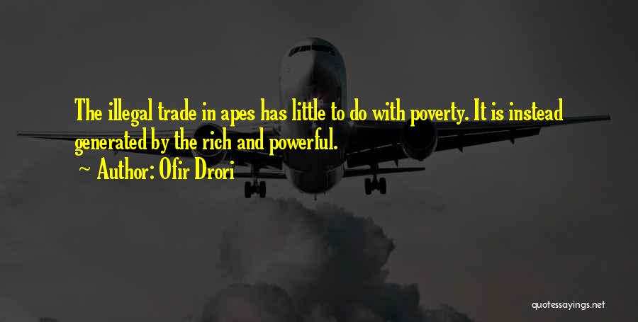 Ofir Drori Quotes: The Illegal Trade In Apes Has Little To Do With Poverty. It Is Instead Generated By The Rich And Powerful.