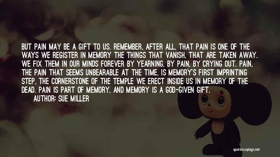 Sue Miller Quotes: But Pain May Be A Gift To Us. Remember, After All, That Pain Is One Of The Ways We Register