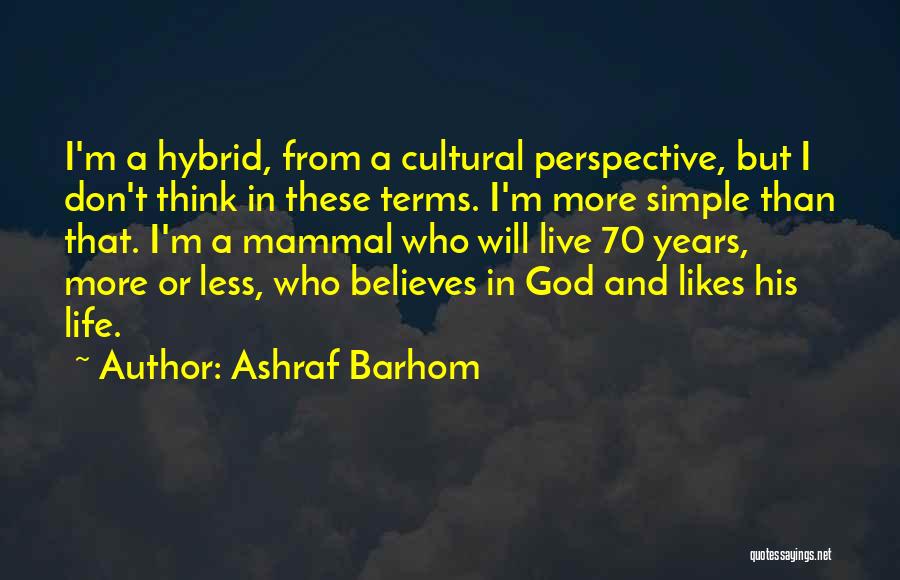 Ashraf Barhom Quotes: I'm A Hybrid, From A Cultural Perspective, But I Don't Think In These Terms. I'm More Simple Than That. I'm