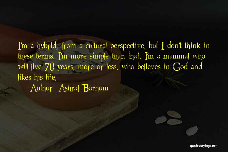 Ashraf Barhom Quotes: I'm A Hybrid, From A Cultural Perspective, But I Don't Think In These Terms. I'm More Simple Than That. I'm