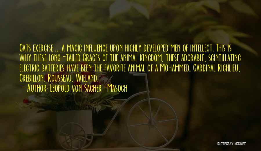 Leopold Von Sacher-Masoch Quotes: Cats Exercise ... A Magic Influence Upon Highly Developed Men Of Intellect. This Is Why These Long-tailed Graces Of The