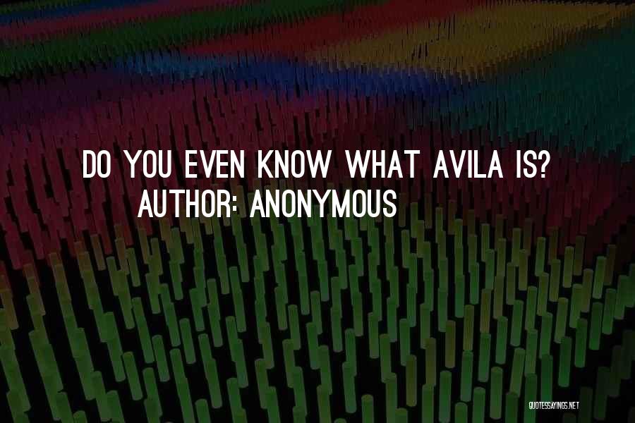 Anonymous Quotes: Do You Even Know What Avila Is?