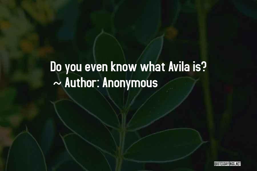 Anonymous Quotes: Do You Even Know What Avila Is?