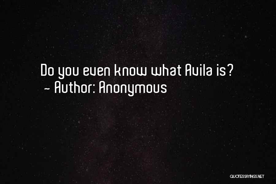 Anonymous Quotes: Do You Even Know What Avila Is?
