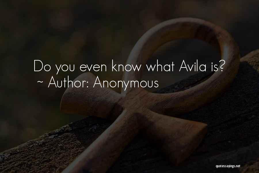 Anonymous Quotes: Do You Even Know What Avila Is?