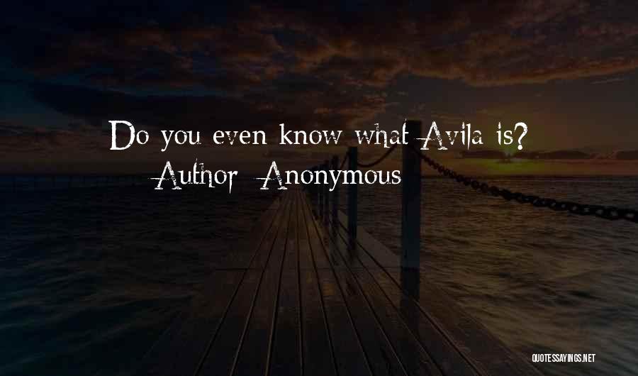 Anonymous Quotes: Do You Even Know What Avila Is?