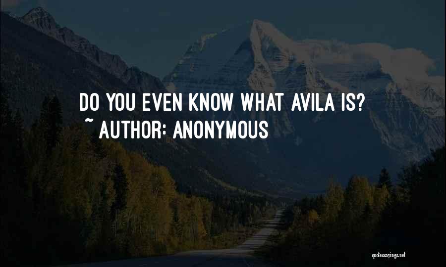 Anonymous Quotes: Do You Even Know What Avila Is?