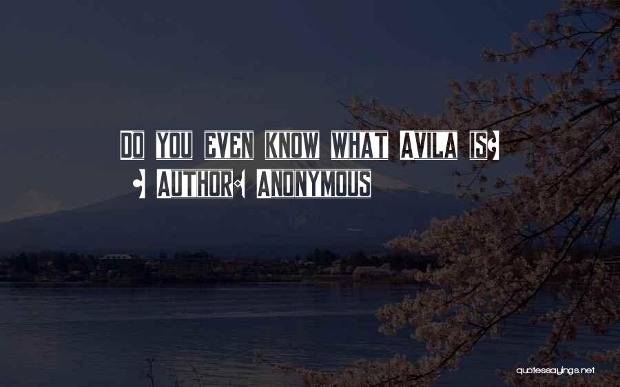 Anonymous Quotes: Do You Even Know What Avila Is?