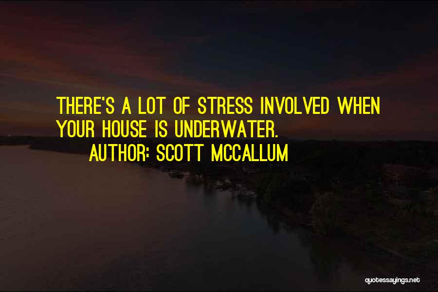 Scott McCallum Quotes: There's A Lot Of Stress Involved When Your House Is Underwater.